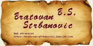 Bratovan Štrbanović vizit kartica